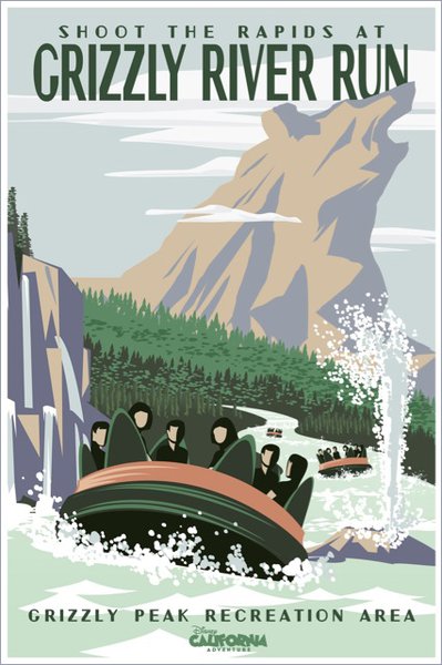 Grizzly River Rapids attraction poster. 