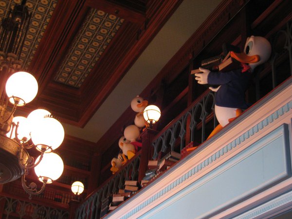 Donald Duck at the Storybook Store. 